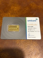 Umicore Gold Bullion 2.5g Pure